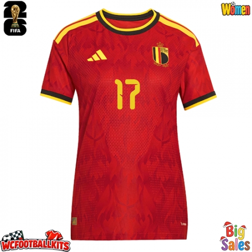 Belgium Charles De Ketelaere #17 Replica Home Stadium Shirt for Women World Cup 2026 Short Sleeve